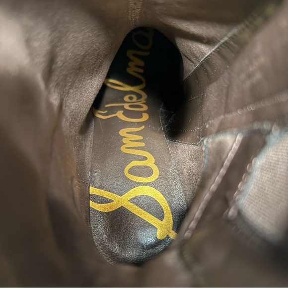 Sam Edelman Irie Brown Suede Square Toe Heeled Bootie 6 1/2 M - Picture 13 of 15